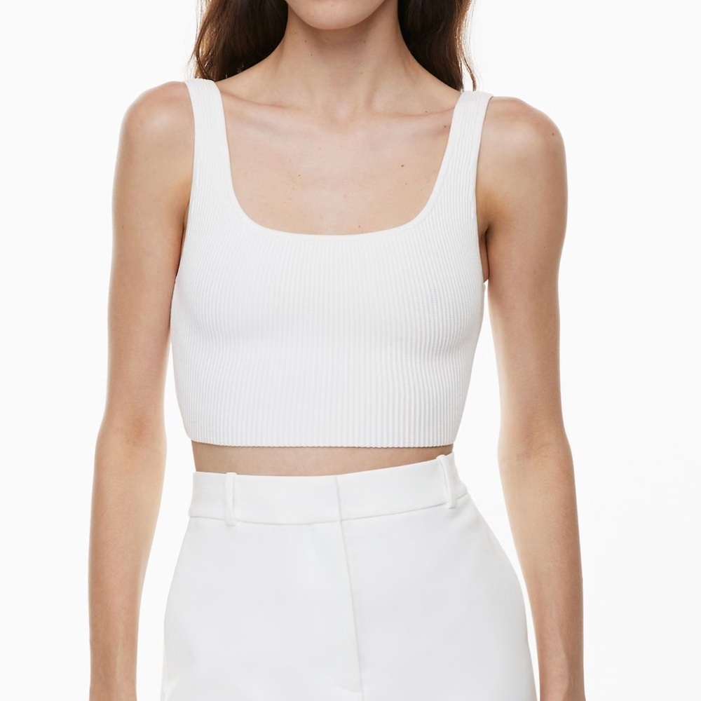 Aritzia Babaton Sculpt Knit Squareneck Cropped Tank